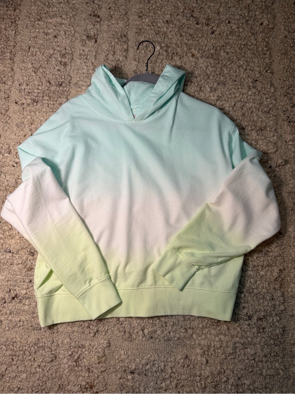 Juicy Couture Pastel Ombre Crew Hoodie in Mint, White & Light Green